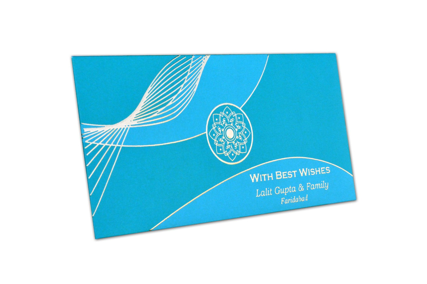 Ocean Green & Blue Personalised Shagun Envelope Premium - Pack of 25