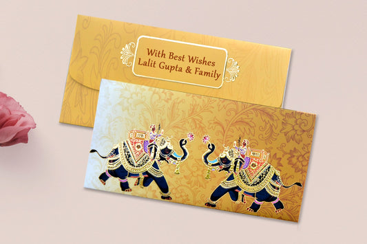 Rajwada Theme Shagun Envelope Personalised- Pack of 20