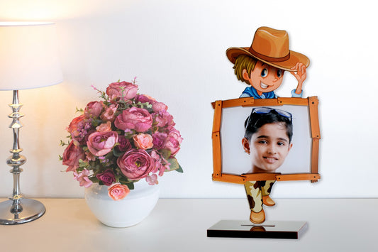 Cowboy Acrylic Cartoon Photo Stand