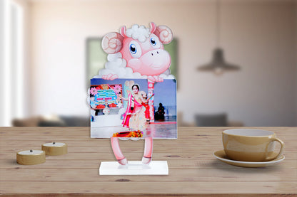 Baba Baba Pink Sheep Acrylic Cartoon Photo Stand