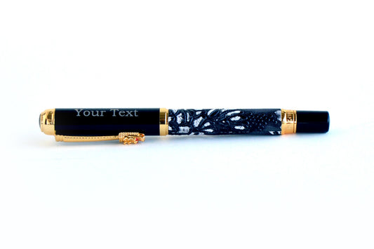 Ceramic Embossed premium black personalised pen