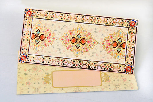 Beige Ractangular Design Shagun Envelope-Pack Of 12(With Luxor Marker)