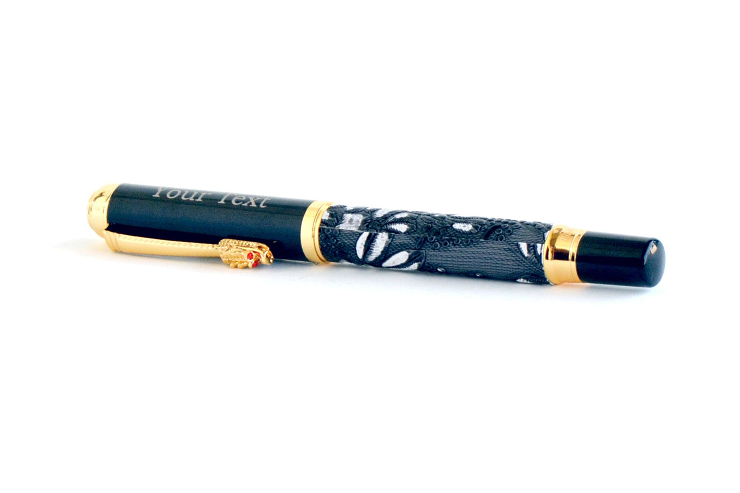 Ceramic Embossed premium black personalised pen