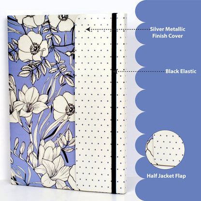 Metallic Floral Lavender A5 Softbound With Half Jacket Notebook