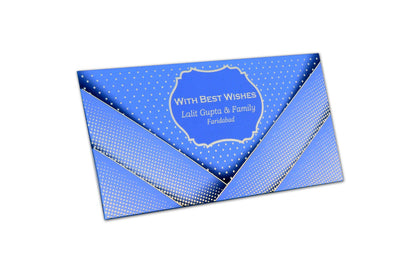 Royal Blue Pocket Personalised Shagun Envelope Premium - Pack of 25