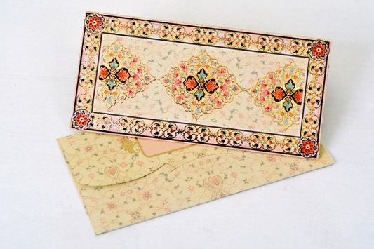 Beige Ractangular Design Shagun Envelope-Pack Of 12(With Luxor Marker)