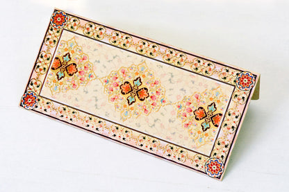 Beige Pattern Shagun Envelope Personalized- Pack of 20