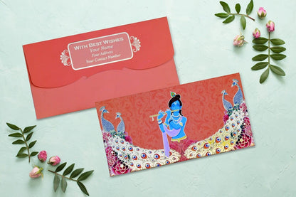 Shree Krishna Personalised Shagun Envelopes Premium - Pack of 25