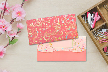 Peach Blossom Shagun Envelope - Pack of 10(With Luxor Marker)