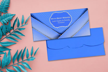 Royal Blue Pocket Personalised Shagun Envelope Premium - Pack of 25