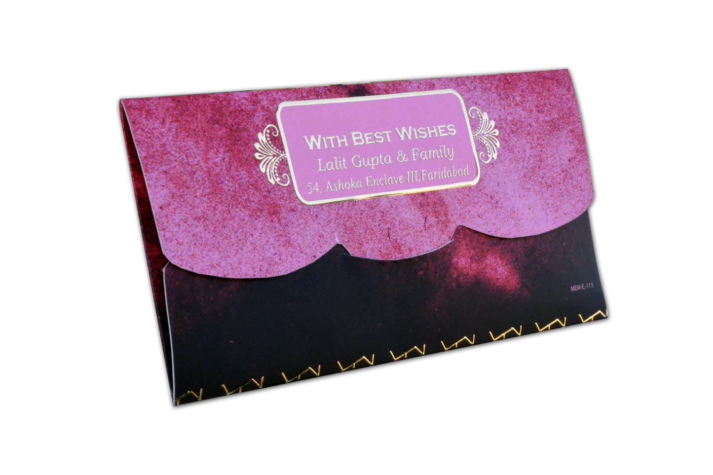 Zig-Zag Border Personalised Shagun Envelopes Premium- Pack of 25