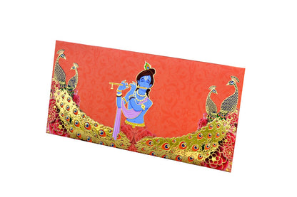 Shree Krishna Designer Shagun Envelopes - Pack of 12(With Luxor Marker)