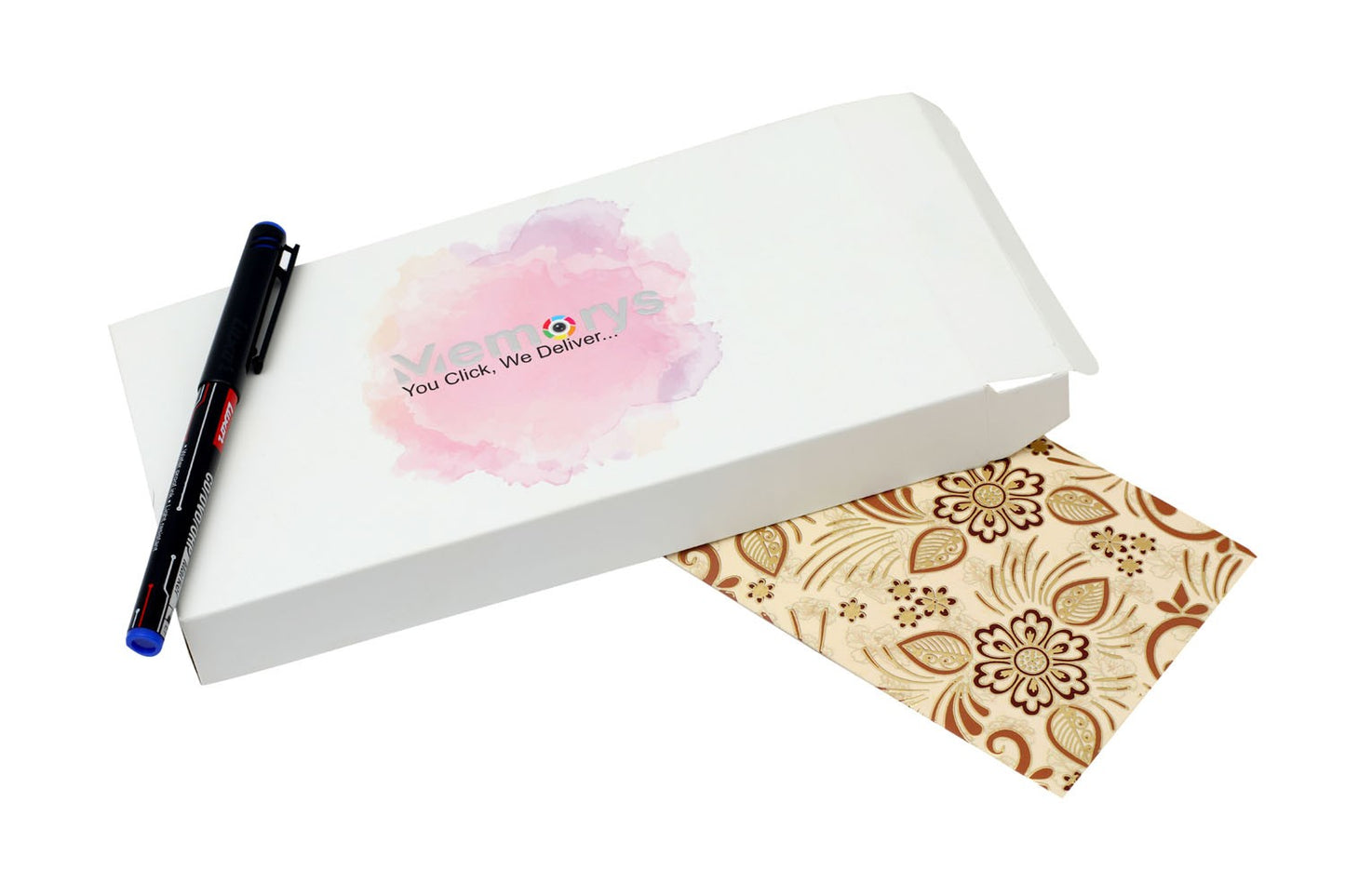 Beige Floral Shagun Envelope - Pack of 10(With Luxor Marker)