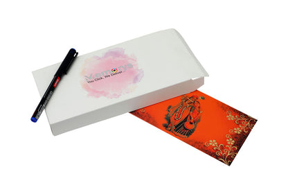 Radha Krishna Designer Shagun Envelopes - Pack of 10(With Luxor Marker)