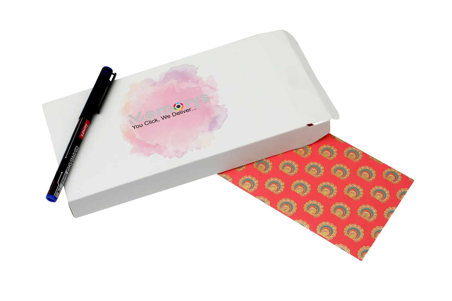 Peach Color Designer Shagun Envelope - Pack of 10(With Luxor Marker)