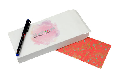 Peach Blossom Shagun Envelope - Pack of 10(With Luxor Marker)