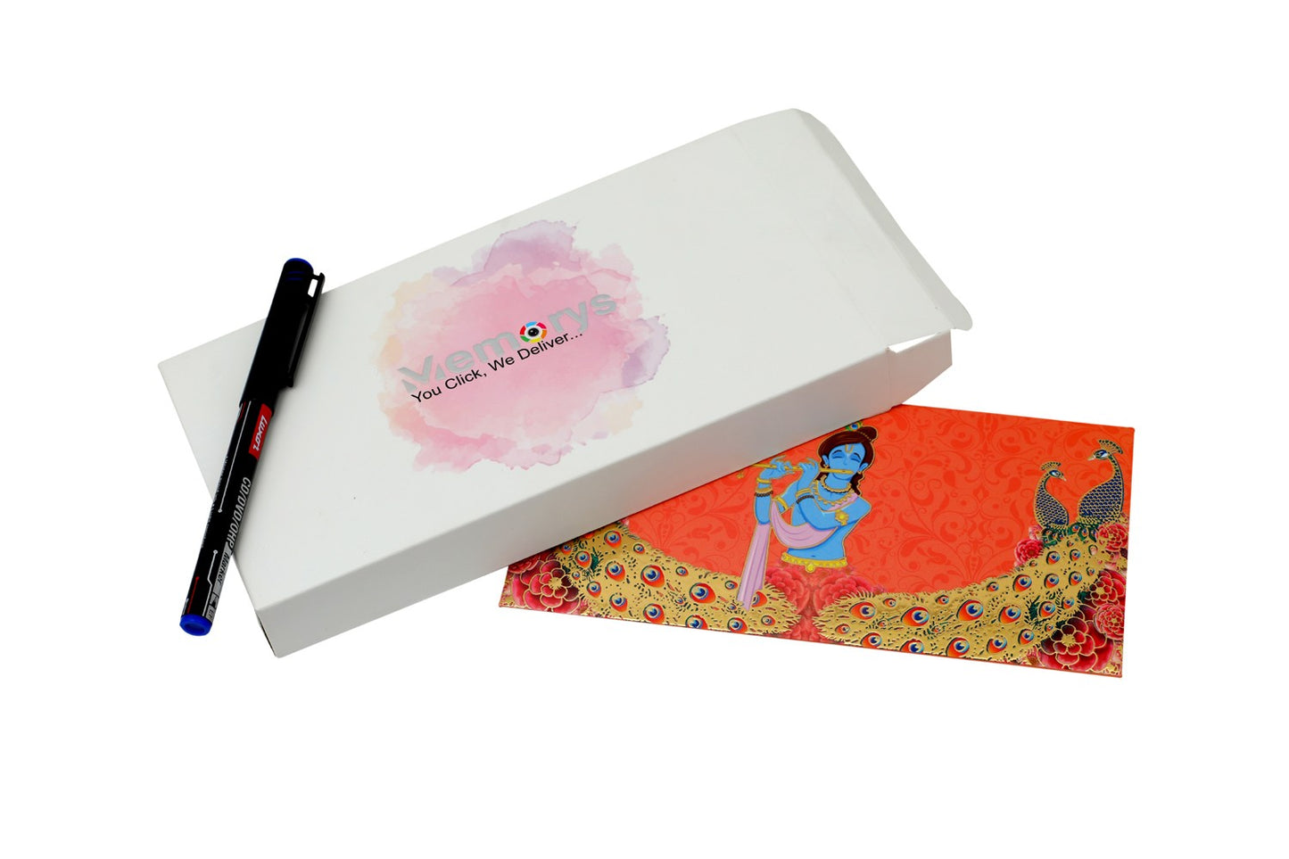 Shree Krishna Designer Shagun Envelopes - Pack of 12(With Luxor Marker)