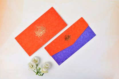 Tangerine Swirl Personalised Shagun Envelope- Pack of 20