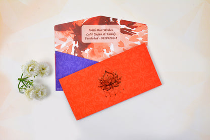 Tangerine Swirl Personalised Shagun Envelope- Pack of 20