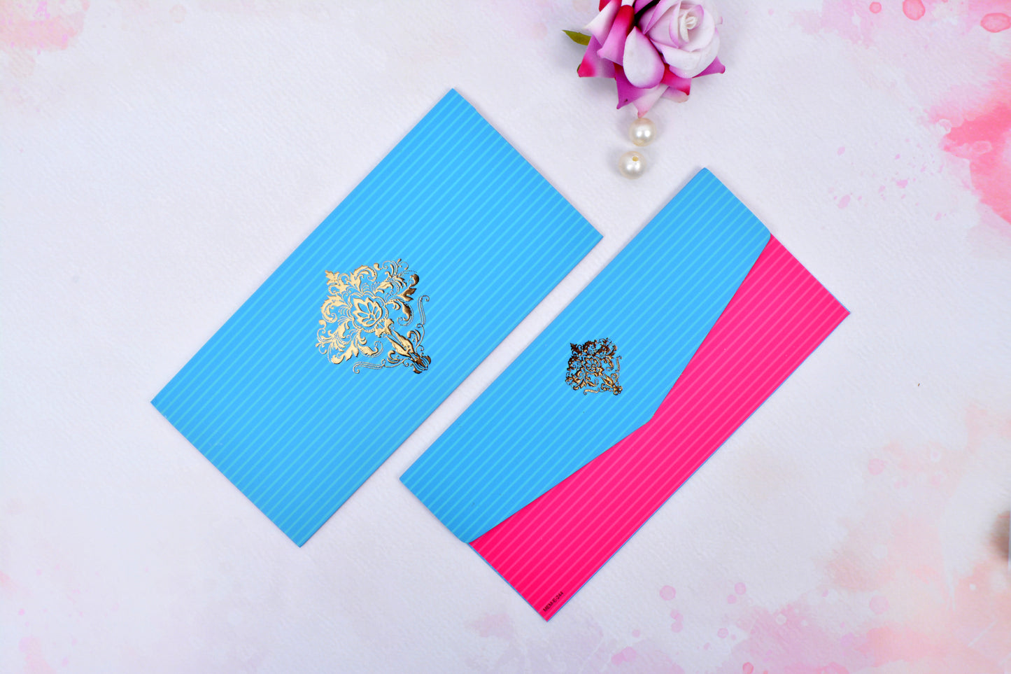 Blue Stripes Personalised Shagun Envelope- Pack of 20