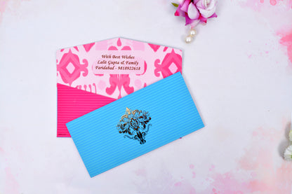 Blue Stripes Personalised Shagun Envelope- Pack of 20