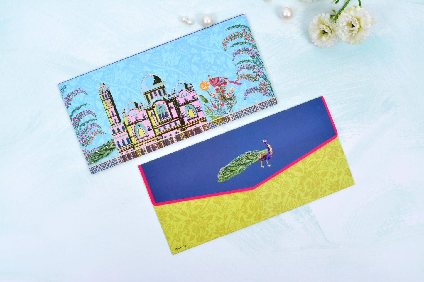 Sky Mughal Fort Personalised Shagun Envelope- Pack of 20