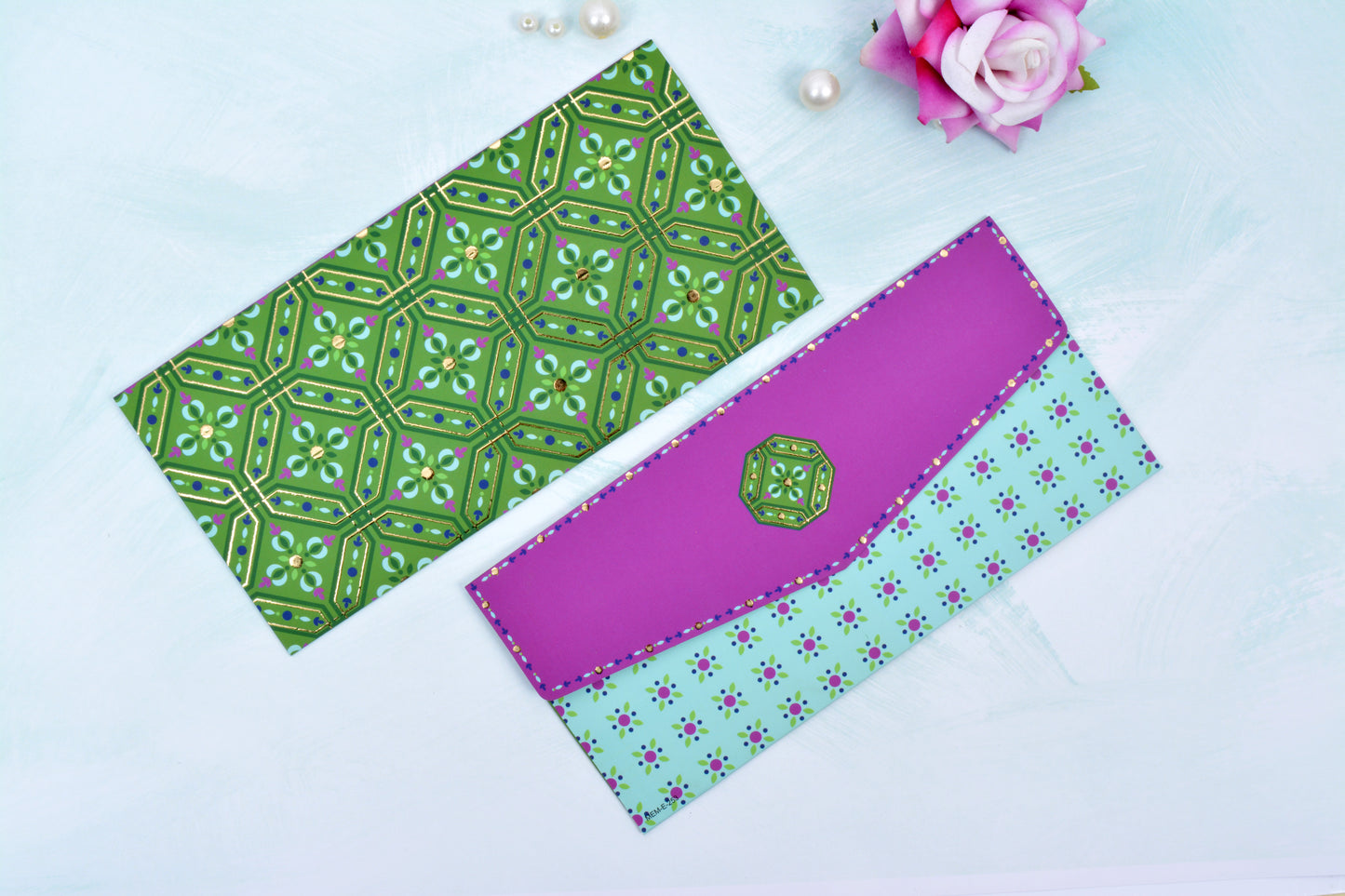 Mint Tile Shagun Envelope- Pack of 10(With Luxor Marker)