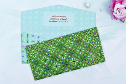 Mint Tile Personalised Shagun Envelope- Pack of 20