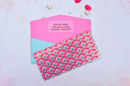 Pink Geo Lotus Personalised Shagun Envelope- Pack of 20