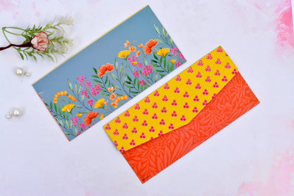 Grey Floral Paradise Personalised Shagun Envelope- Pack of 20