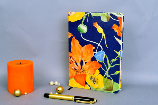 Floral Glory A5 Printed Vegan Leather Hardbound Notebook