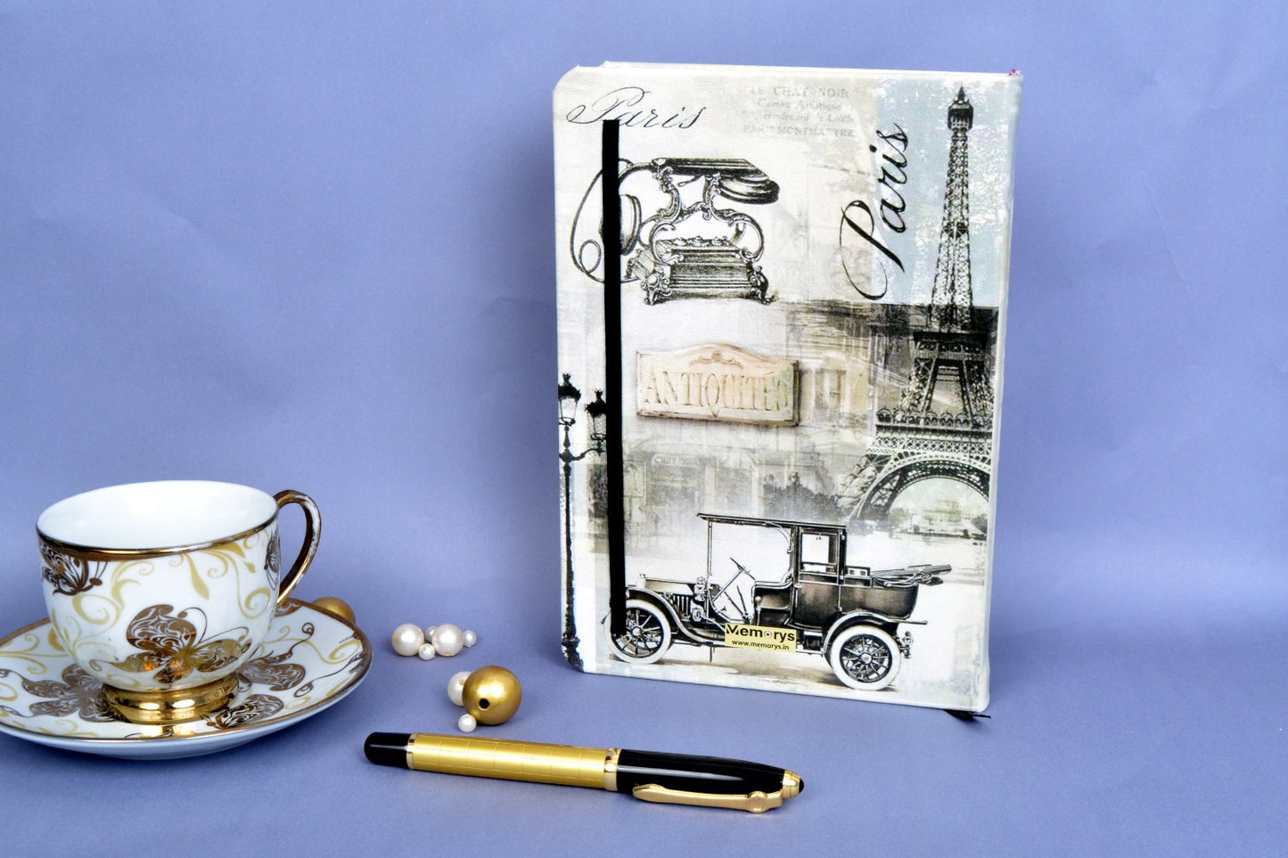 Vintage Car A5 Printed Vegan Leather Hardbound Notebook