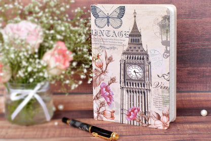 Vintage Clock A5 Hardbound Notebook