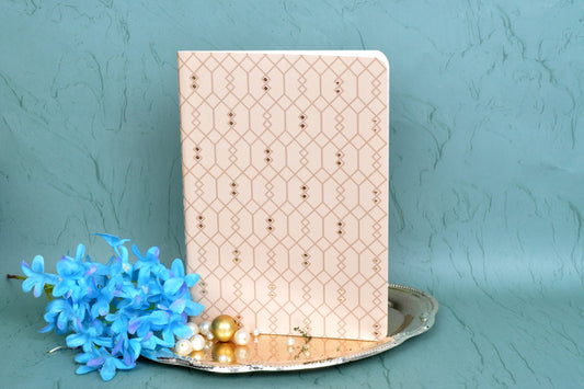 Geo Cream A5 Center Stitch Notebook