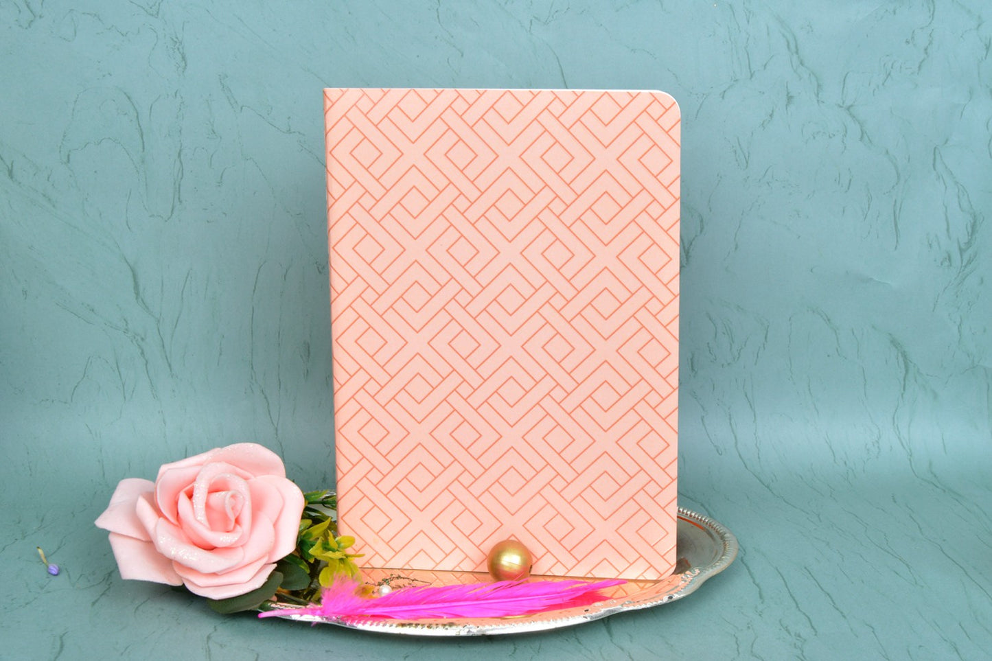 Geo Peach A5 Center Stitch Notebook