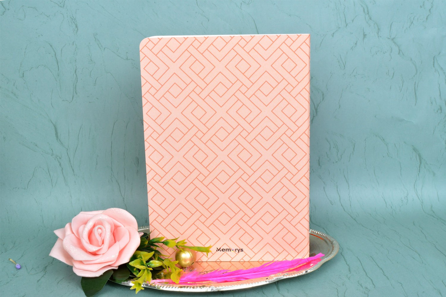 Geo Peach A5 Center Stitch Notebook