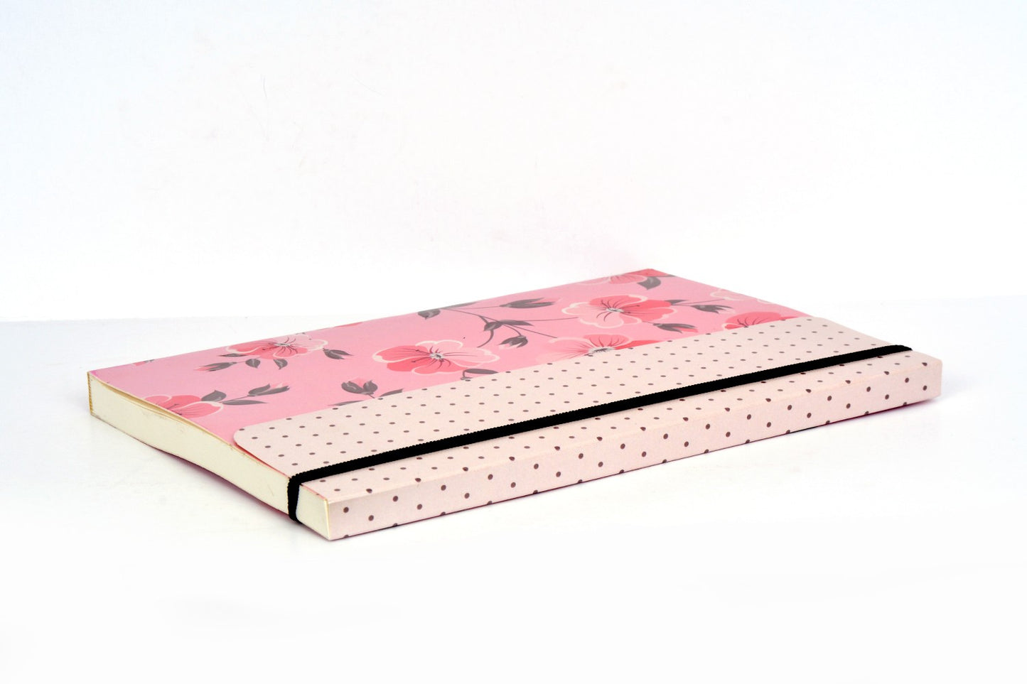 Metallic Floral Pink A5 Soft Bound With Half Jacket Notebook