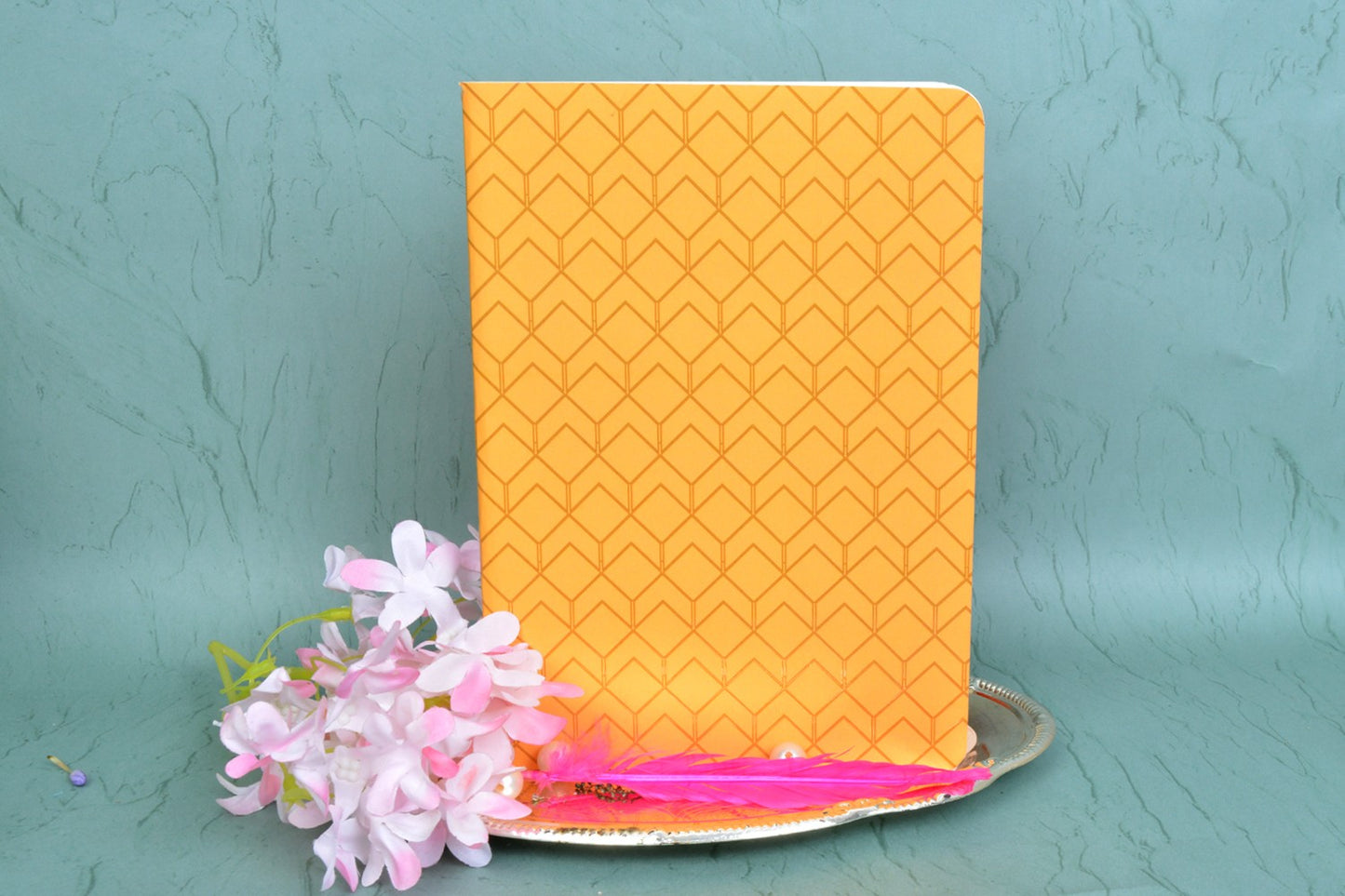 Geo Mustard A5 Center Stitch Notebook