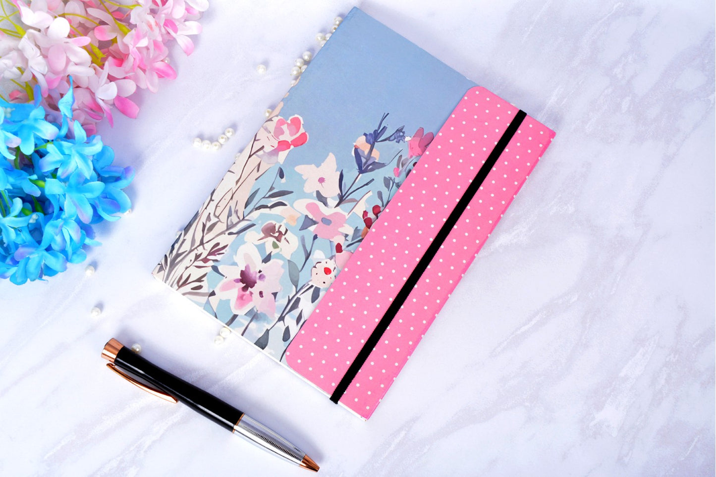 Metallic Floral Grey A5 Soft Bound With Half Jacket Notebook