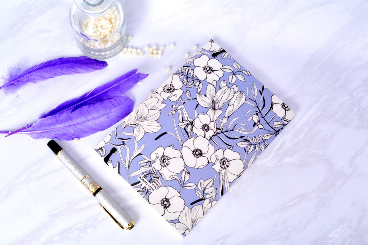 Metallic Floral Lavender A5 Softbound With Half Jacket Notebook