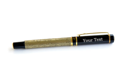 Curio Gold and Black Personalised Pen